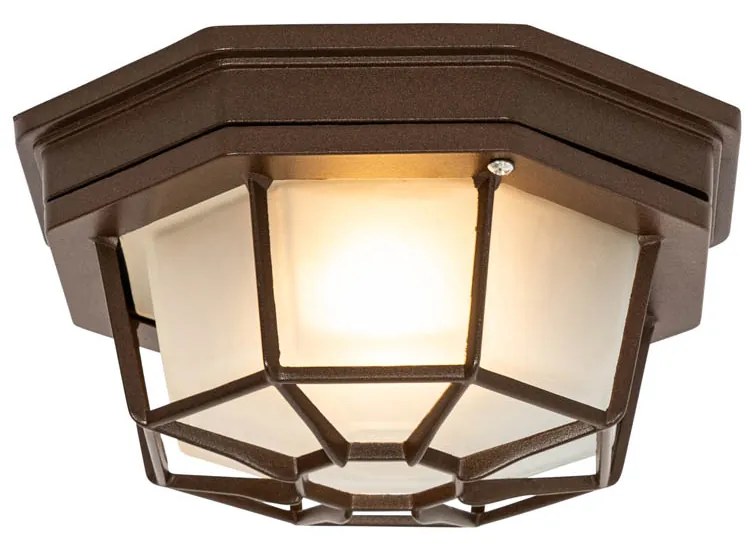 Lampada da soffitto rustica marrone ruggine 21,3 cm IP44 - Bri