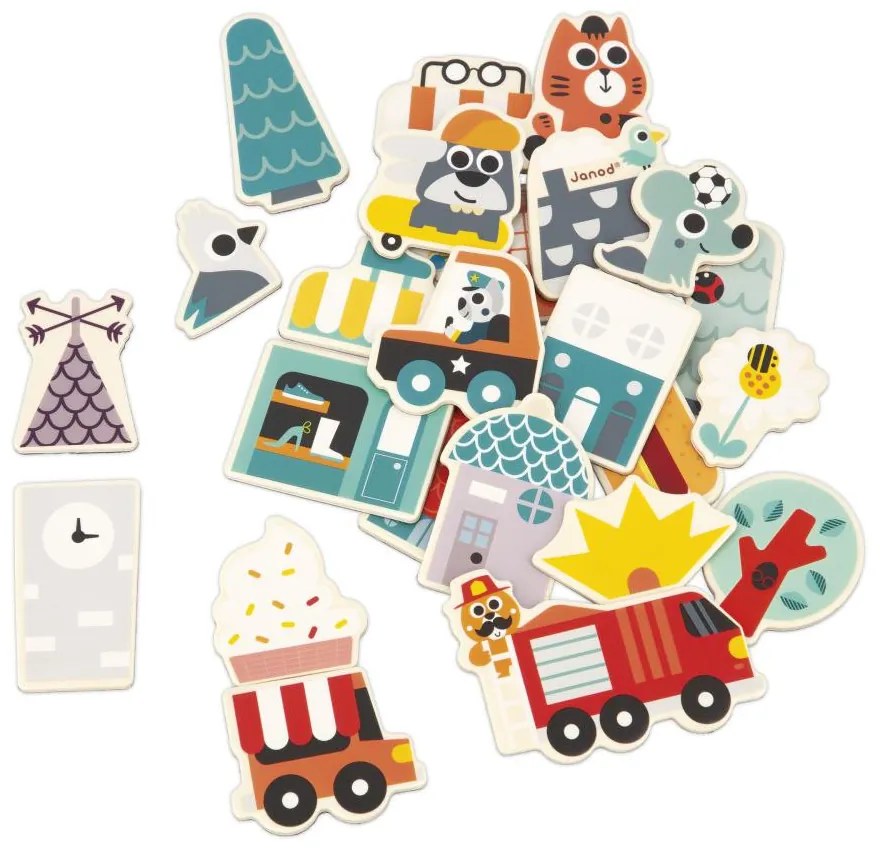 Magneti in legno - Città - 24 pz