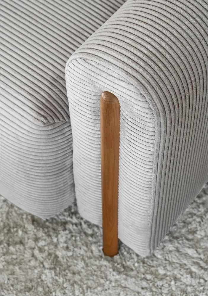 Divano grigio chiaro allungabile/con contenitore e rivestimento in velluto a coste 244 cm Arcadova – ELTAP