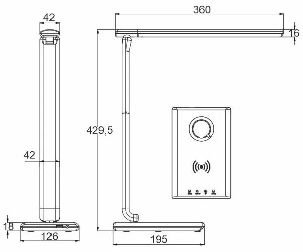 Lampada touch LED dimmerabile con ricarica wireless MEGGIE LED/8W/230V + USB