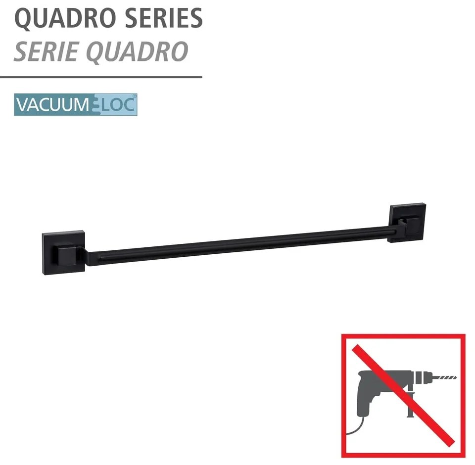 Porta asciugamani autoportante in acciaio inox nero Quadro - Wenko