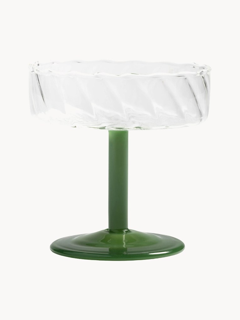 Coppe da champagne in vetro borosilicato fatte a mano Twirl 2 pz