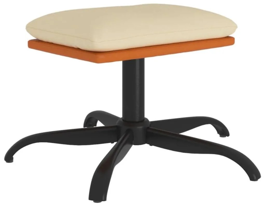 Poggiapiedi crema 60x60x36 cm in tessuto e similpelle