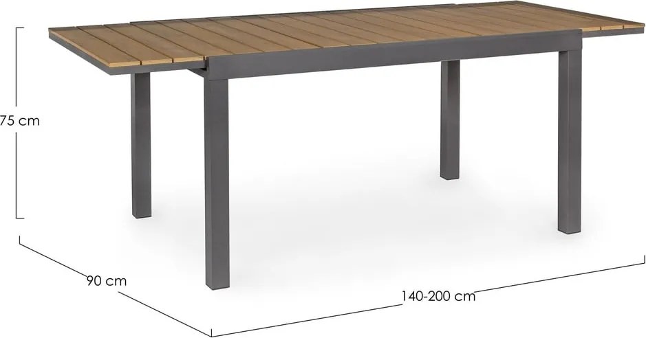 Tavolo da pranzo da giardino in alluminio 90x140 cm Elias - Bizzotto