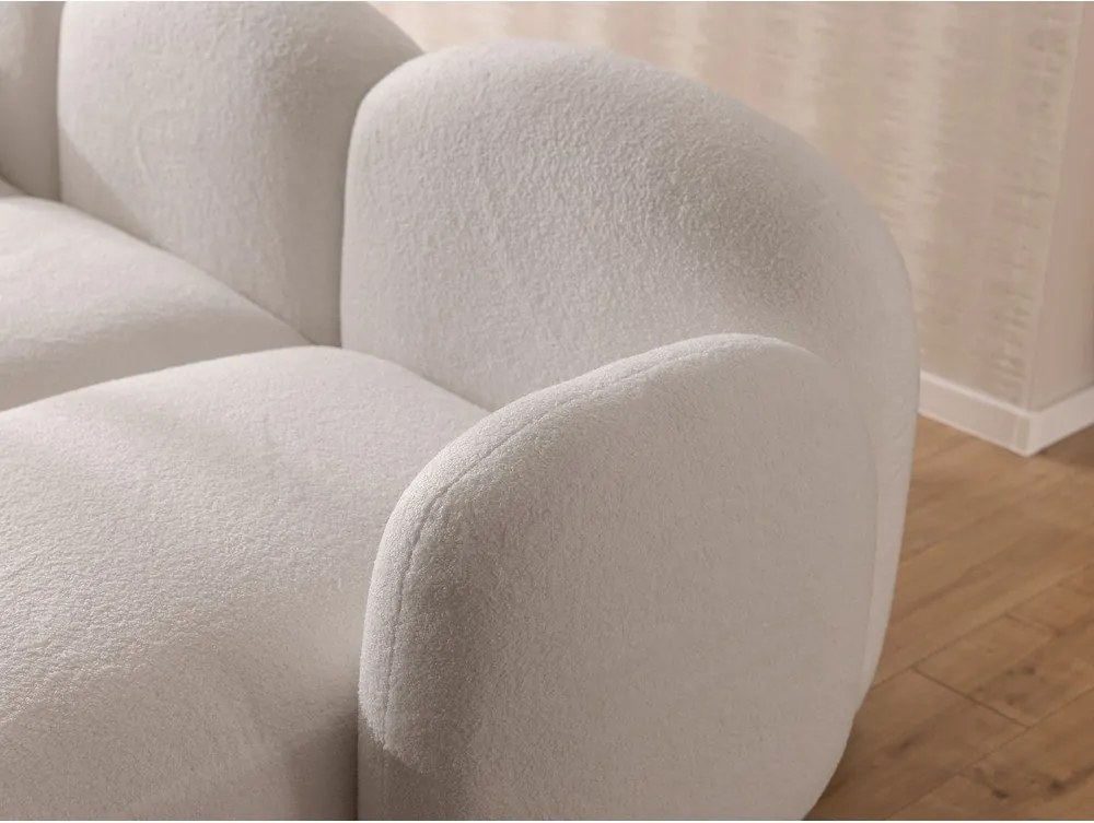 Divano angolare color crema (a U) con rivestimento in bouclé Orbit – Ropez