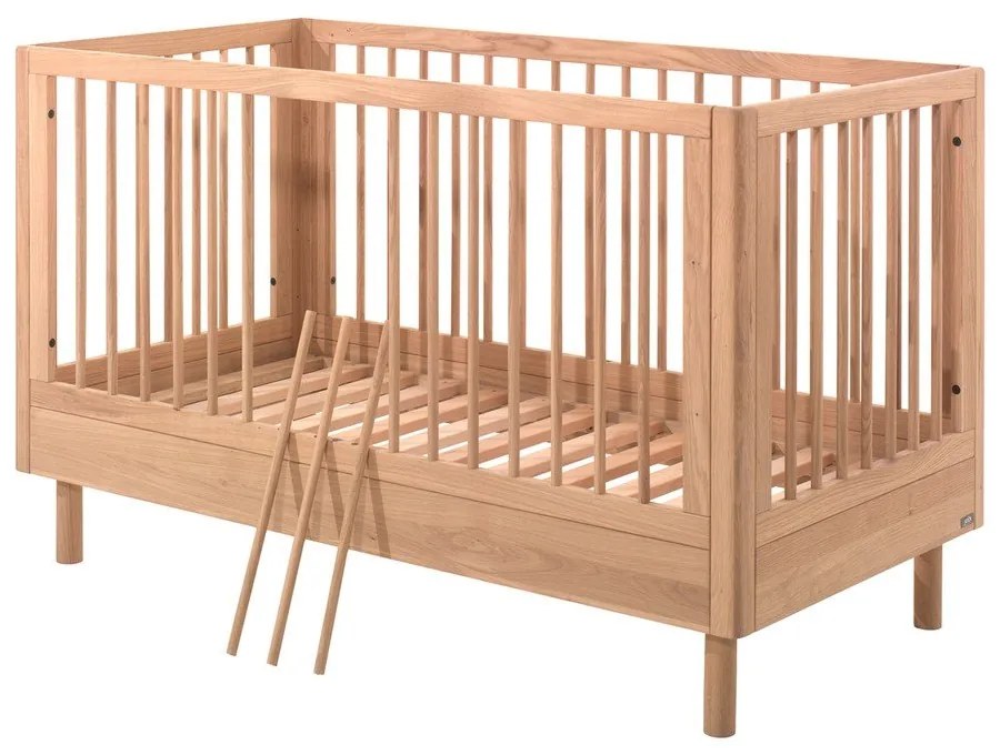 Lettino di colore naturale in rovere massiccio 70x140 cm Forrest – Vipack