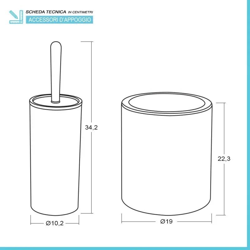 Set bagno da appoggio Blob in plastica liscia nera con dettagli effetto legno
