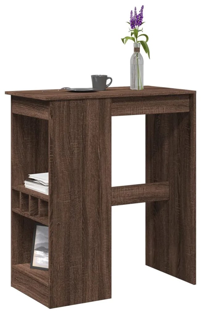 Tavolo Bar Con Rastrelliera Marrone 90x47,5x103,5cm Multistrato /