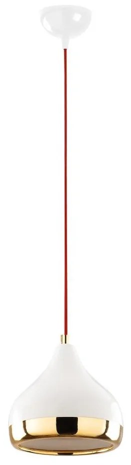 Lampadario a sospensione con filo YILDO 1xE27/40W/230V bianco/oro/rosso