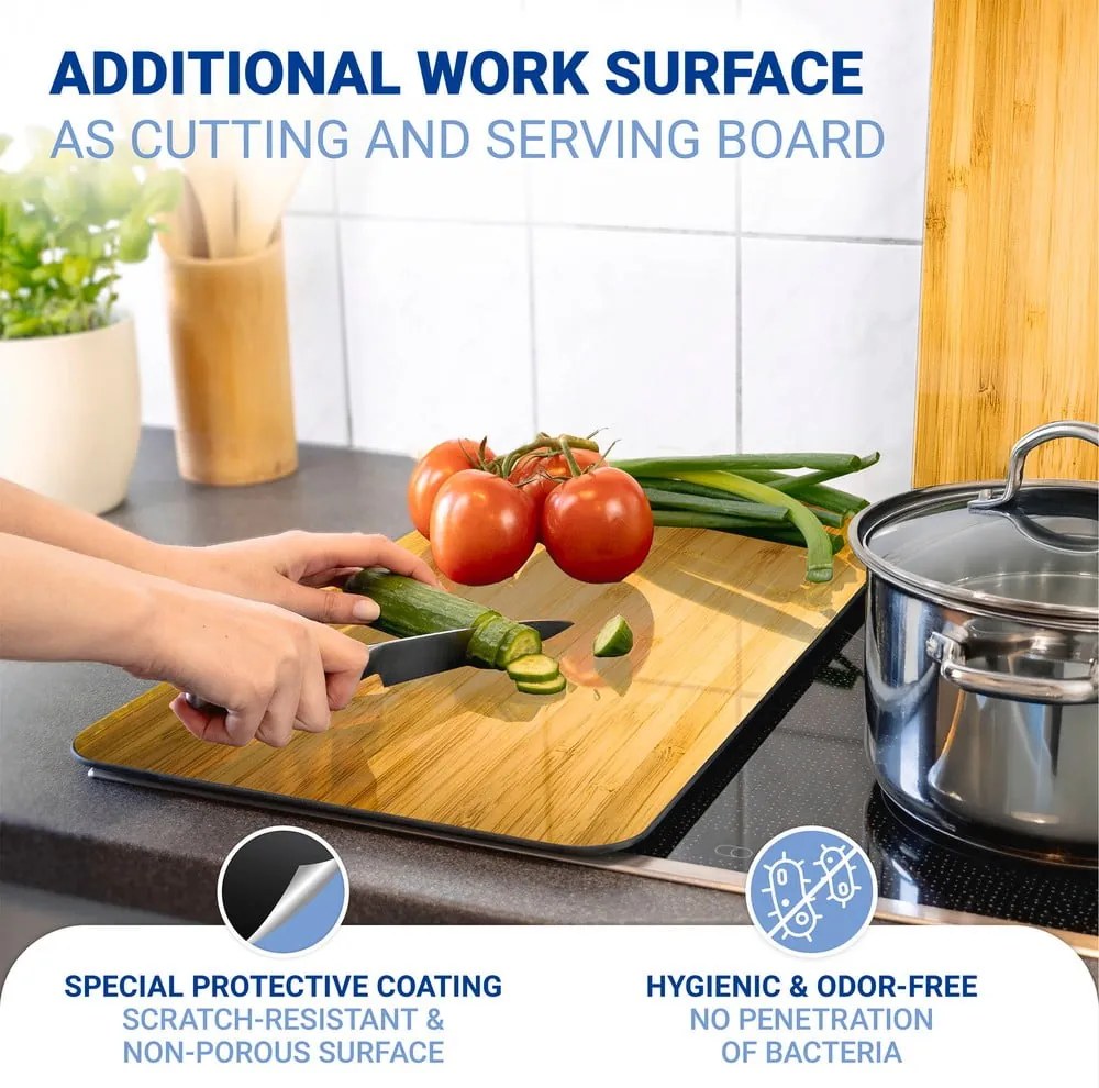 Coprifuoco in vetro temperato in set da 2 52x30 cm Wooden - Maximex