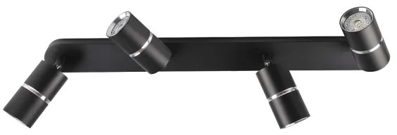 Faretto BAMBOO 4xGU10/10W/230V nero