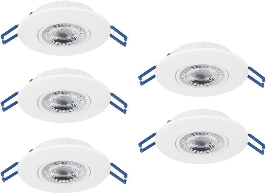 Eglo 300185 - SET da 5 faretti LED da incasso GEDREZ, LED 4,9W/230V, Ø 9 cm, bianco