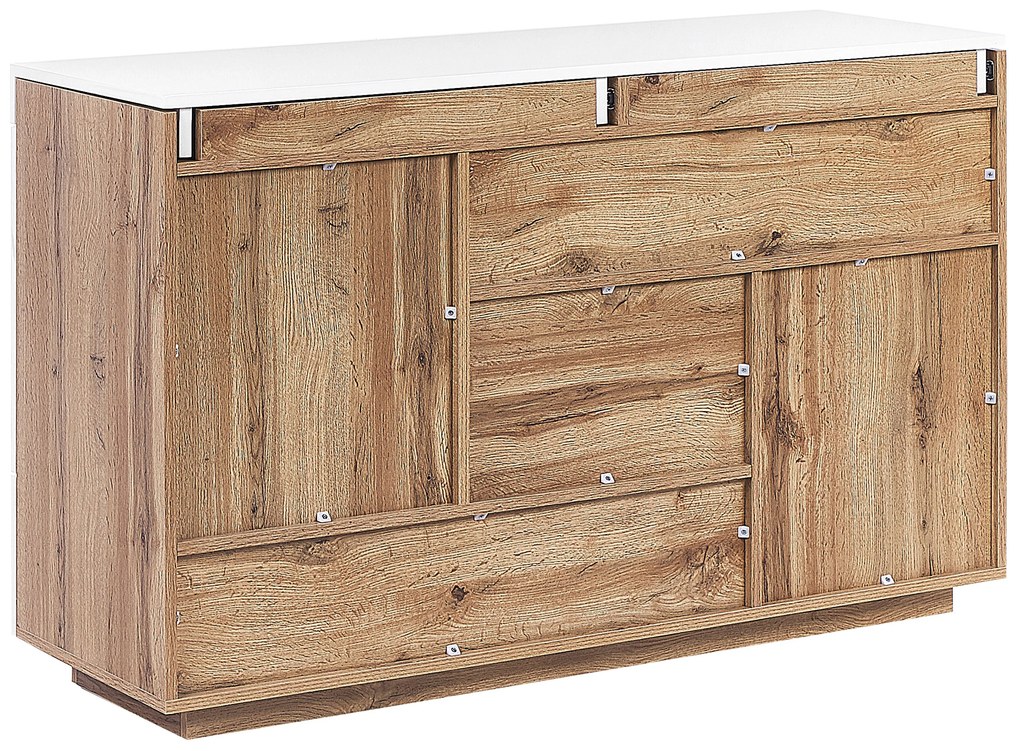 Credenza bianco e legno chiaro GORAN Beliani