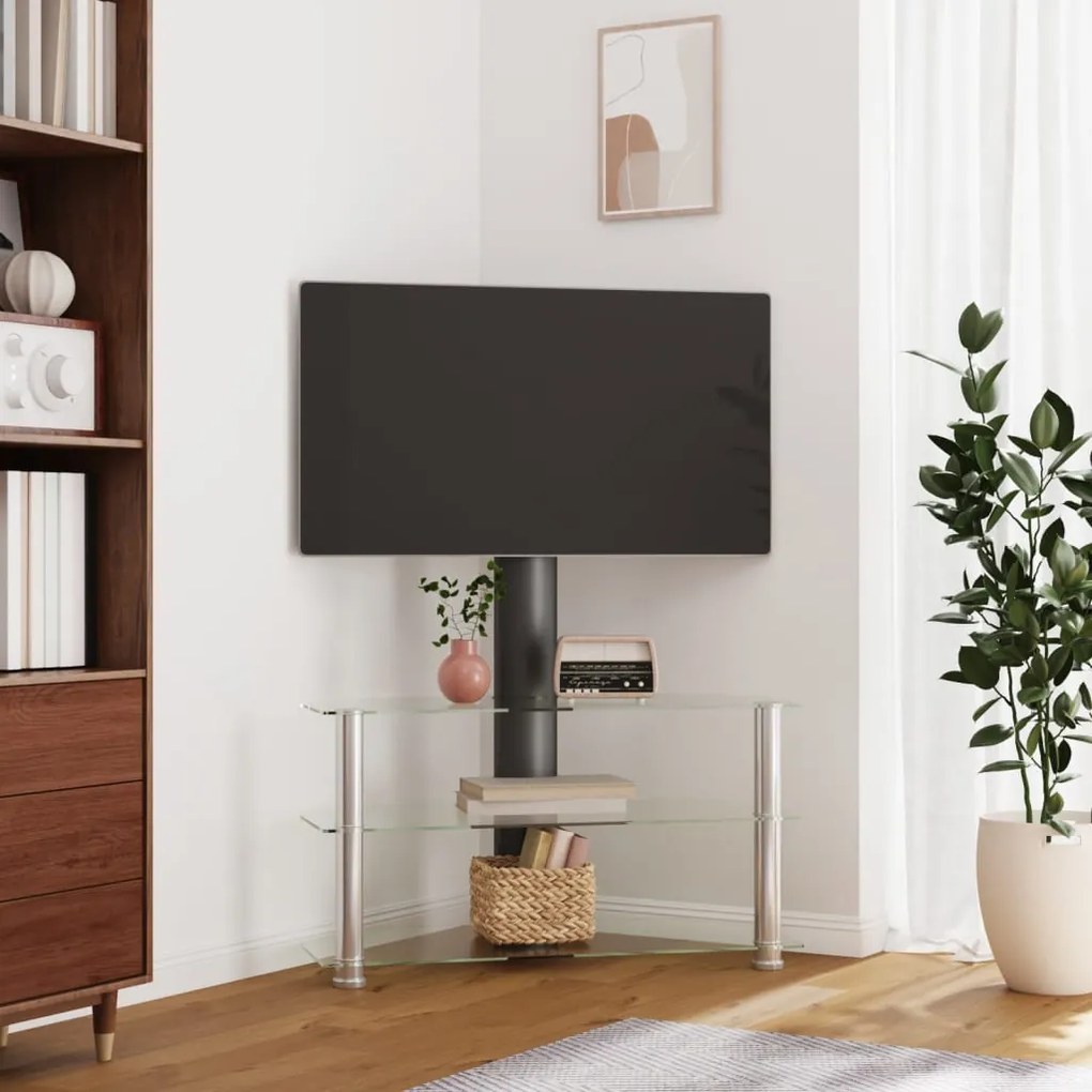 Supporto tv angolare 3 livelli per 32-70 pollici nero e argento