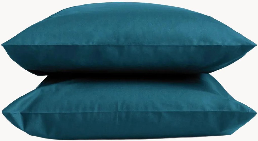 Set di 2 federe in percalle di cotone Petrol Blue
