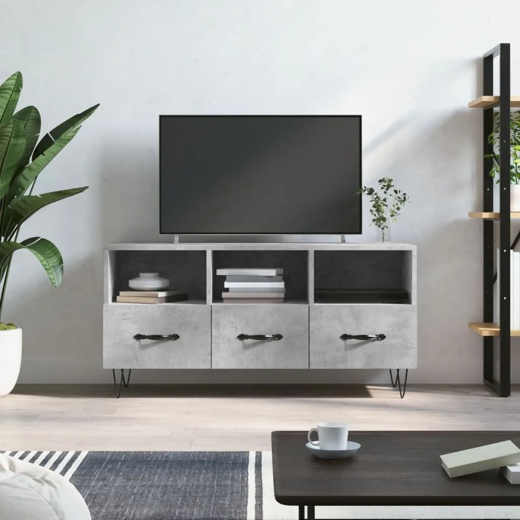 Mobile Porta Tv Grigio Cemento 102x36x50 Cm Legno Multistrato /