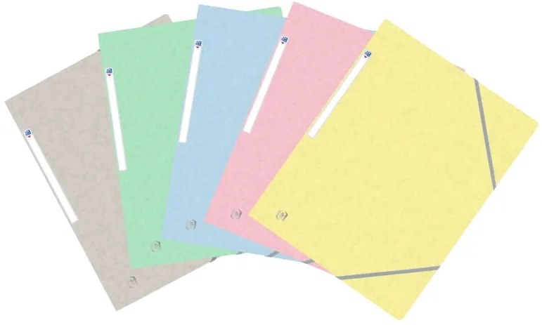Cartella Oxford Top+Gomma 3 Lembi - Colori Pastello - Resistente e Durevole - Ideale per Organizzare Documenti - Pratica e Funzionale