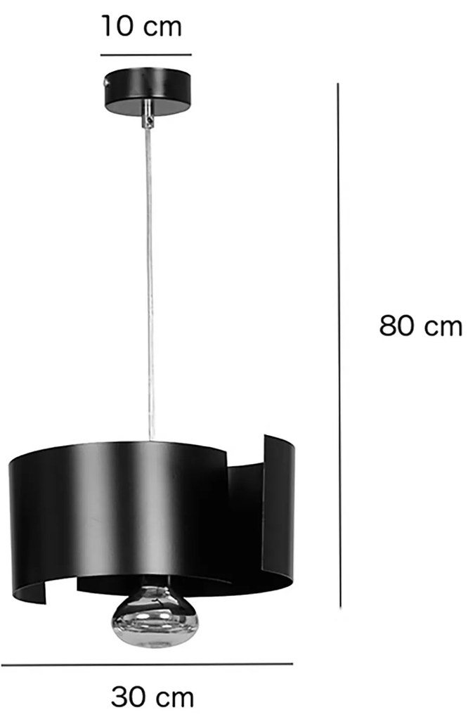 Sospensione Moderna 1 Luce Houyi In Acciao Nero E Cromo