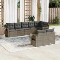 Set Divano da Giardino 8 pz con Cuscini Grigio in Polyrattancod mxl 113267