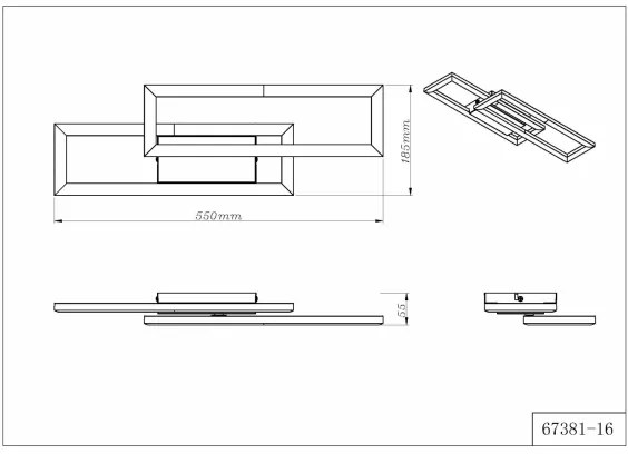 Globo 67381-16 - Plafoniera LED WILTON LED/16W/230V 3000/4000/6000K