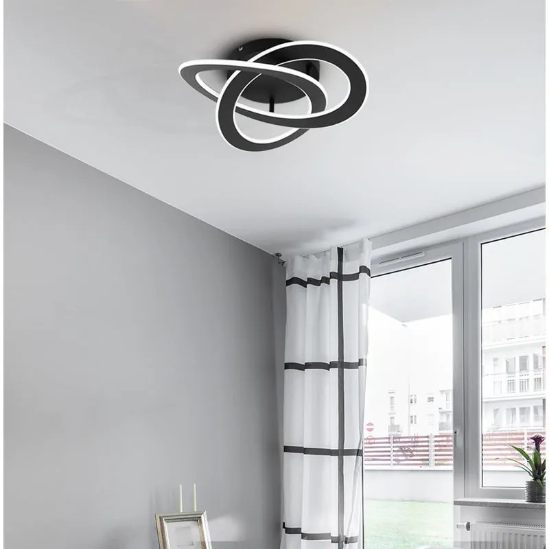 Plafoniera LED moderno Rolimare, nero Ø 49 cm, 5500 lumen EGLO