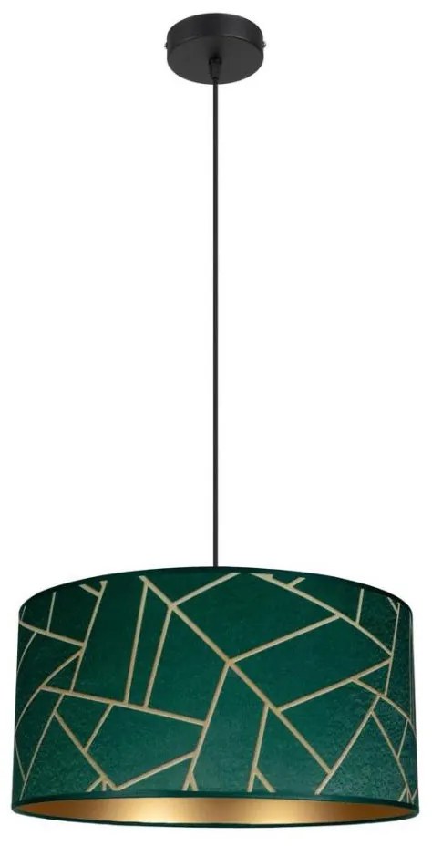 Lampadario a sospensione con filo RELLA 1xE27/60W/230V verde/oro