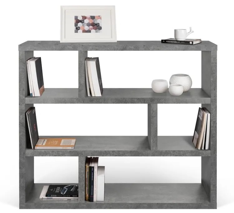 Libreria grigia in cemento 120x105 cm Dublin - TemaHome