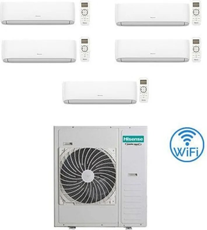 Climatizzatore Condizionatore Hisense Hi Comfort Wifi R32 Penta Split Inverter 9000 + 9000 + 9000 + 9000 + 12000 BTU con U.E. 5AMW125U4RTA