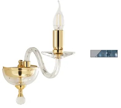 Applique PAGANINI a 1 Luce in vetro lavorato a mano 12 cm Ottanio