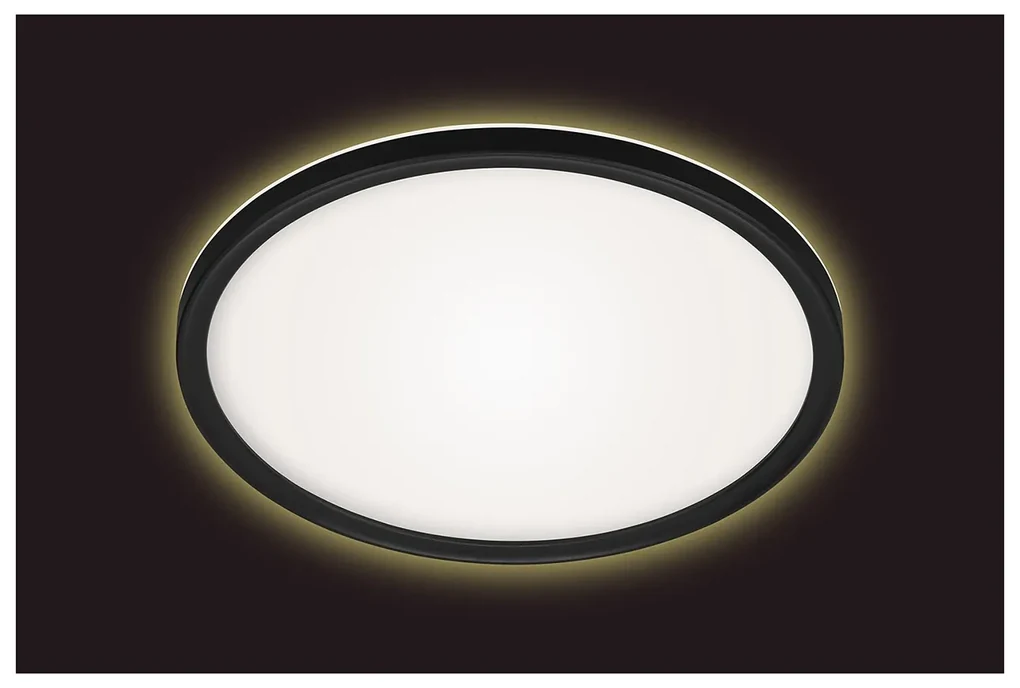 Plafoniera Moderna Slim Plastica Nero Led Integrato 18W 4000K