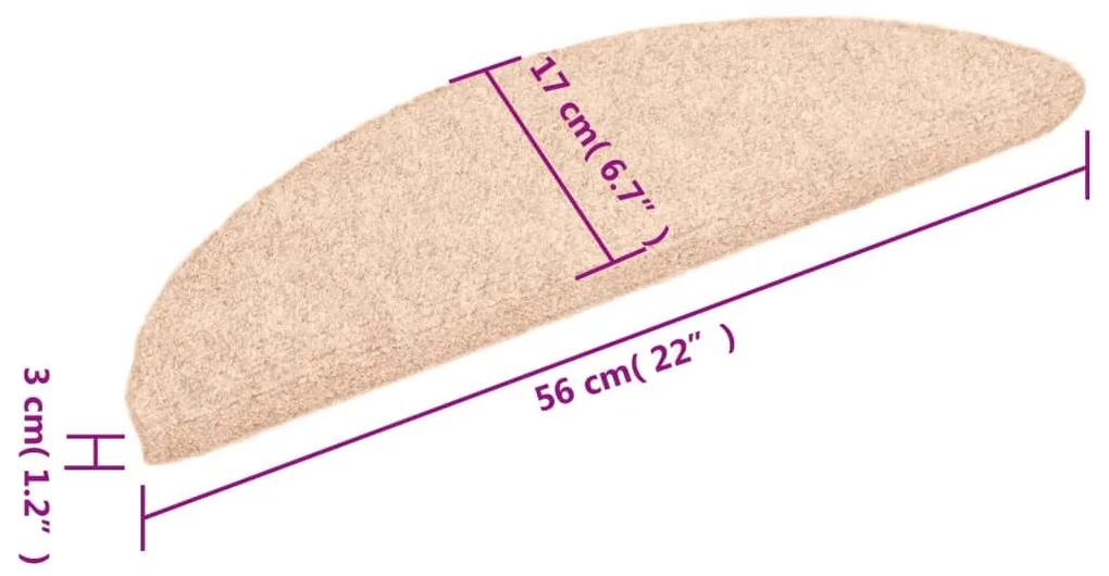 Tappetini Autoadesivi per Scale 15 pz 56x17x3 cm Marrone