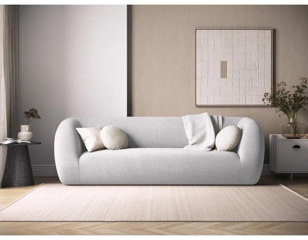 Divano in tessuto bouclé grigio chiaro 230 cm Essen - Cosmopolitan Design
