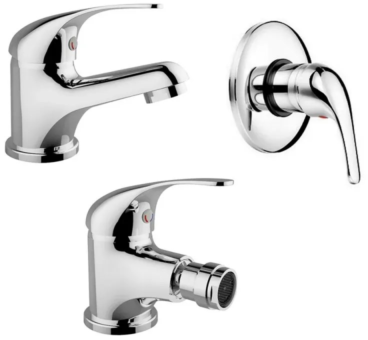 Set rubinetti lavabo bidet e incasso doccia serie Italia