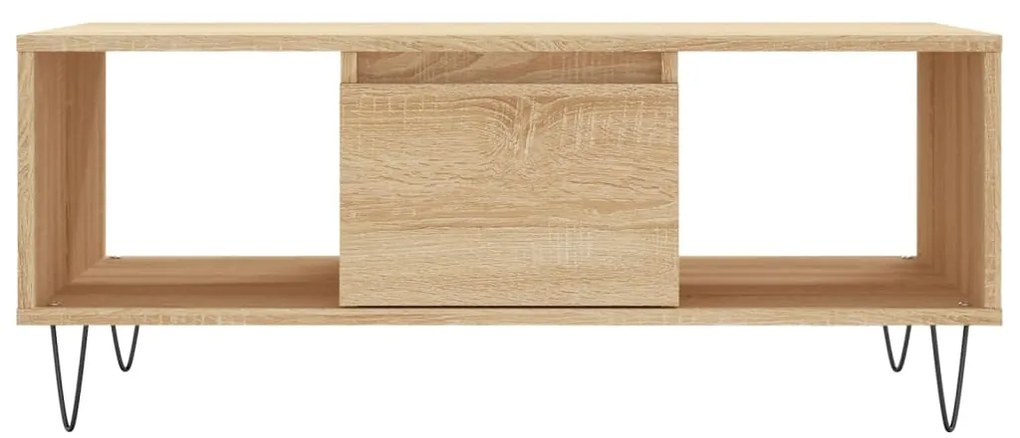 Tavolino salotto rovere sonoma 90x50x36,5 cm legno multistrato