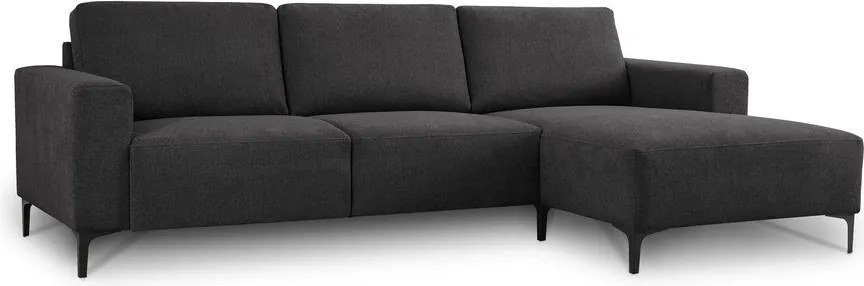 Divano angolare color antracite (con penisola a destra/con chaise lounge) con rivestimento in ciniglia Fabian – Scandic