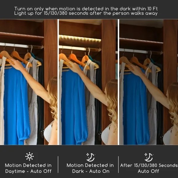 Aigostar - Striscia LED dimmerabile con sensore 1m LED/2W/4xAAA 3000K IP65