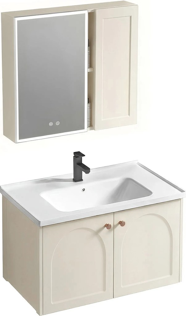 Set di mobili da bagno con lavabo Denver 60cm Creme