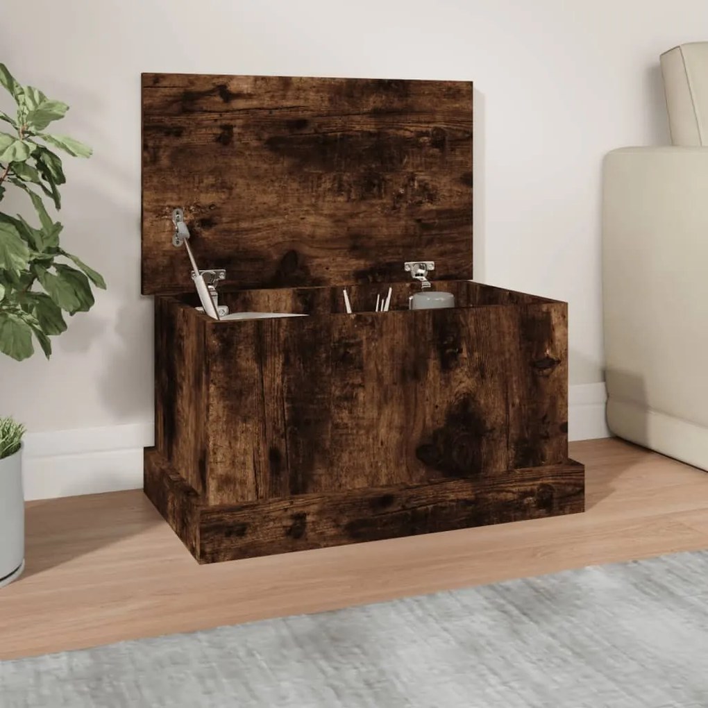 Contenitore Rovere Fumo 50x30x28 Cm Legno Multistrato /