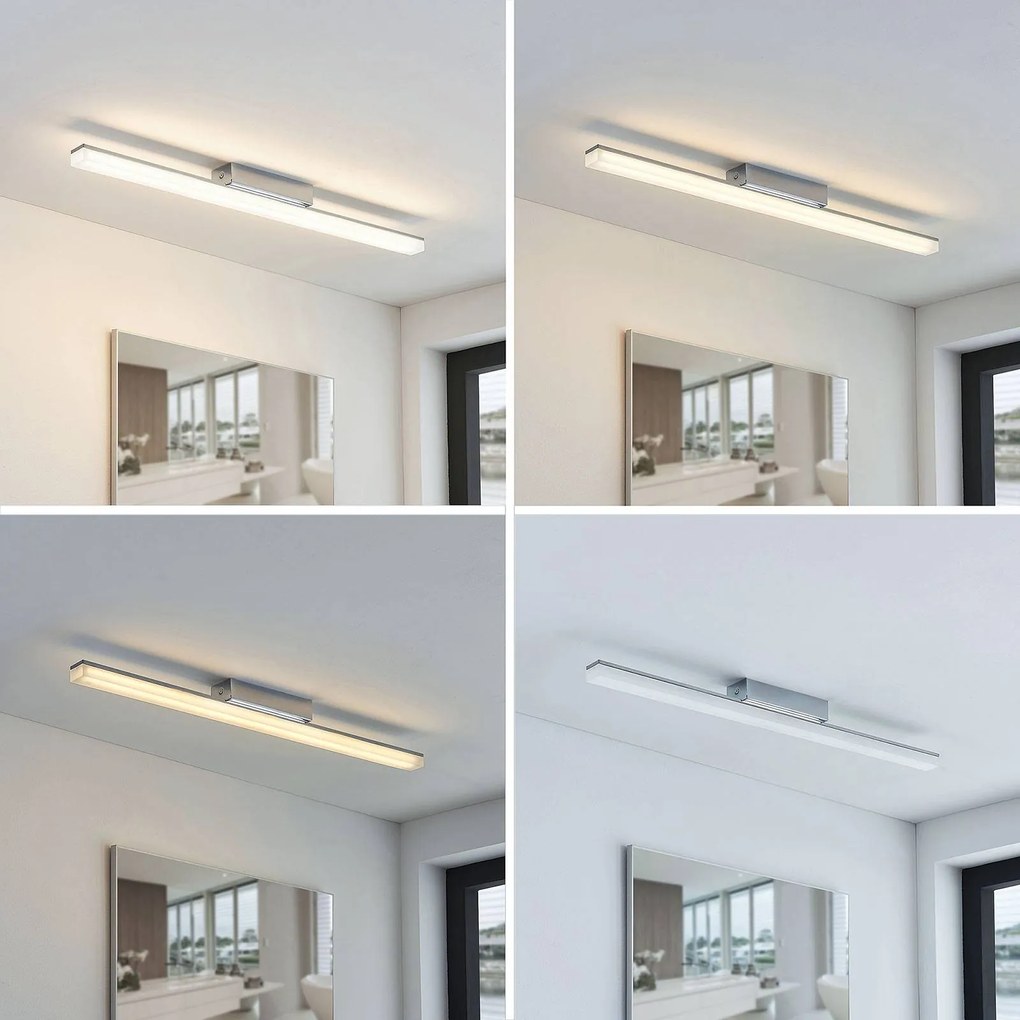 Plafoniera Levke Lindby, dimmerabile, Bianco / Opale, Bagno, Metallo, Moderno, Plafoniera