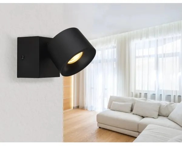 Globo 56961-1B - Luce Spot da parete a LED RAE LED/6W/230V nero