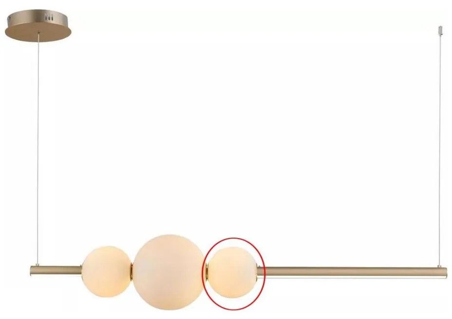 Azzardo - Vetro di ricambio per lampadario SANDRA bianco - piccolo diametro 15 cm