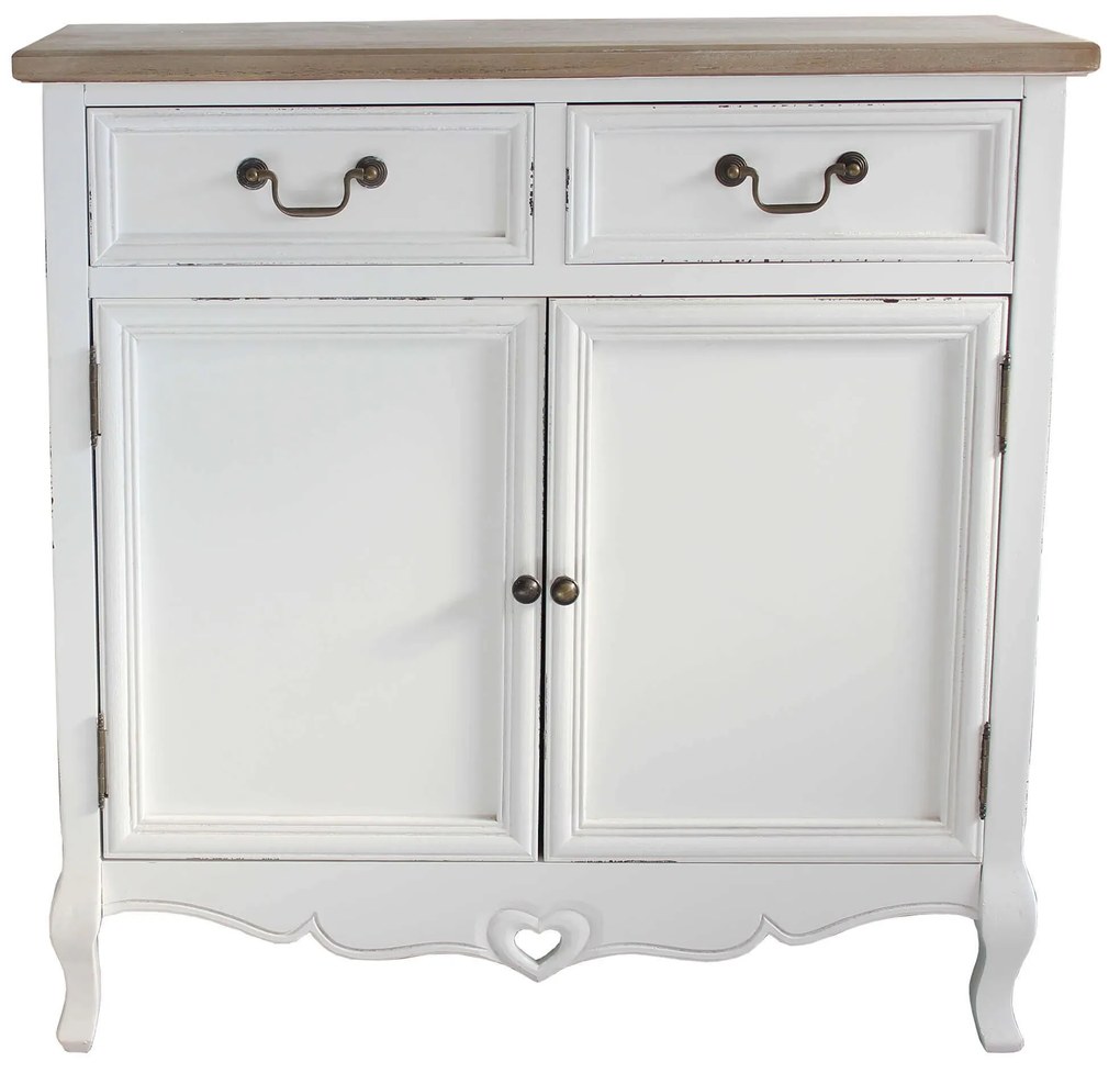 CONSTANCE - credenza 2 ante 2 cassetti in legno di paulownia shabby chic