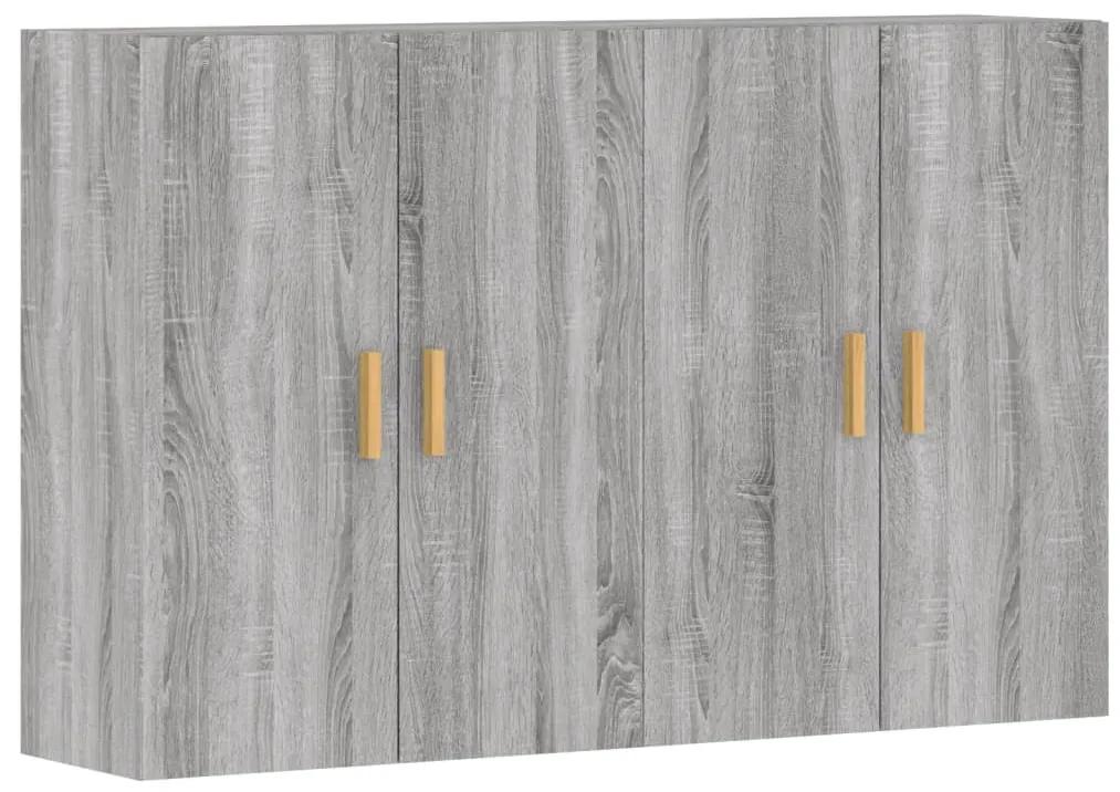 Armadietti a parete 2 pz grigio sonoma in legno multistrato