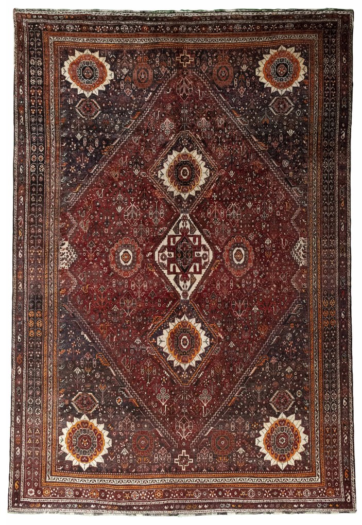 Tappeto 220x320 Rosso (Iran) Annodato A Mano