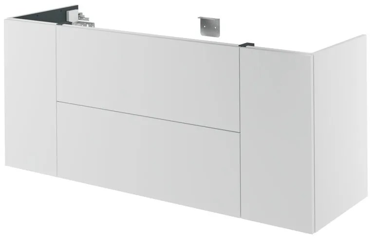 Mobile da bagno sotto lavabo Neo bianco laccato L 150 x H 64 x P 48 cm 2 cassetti 1 anta, lavabo non incluso