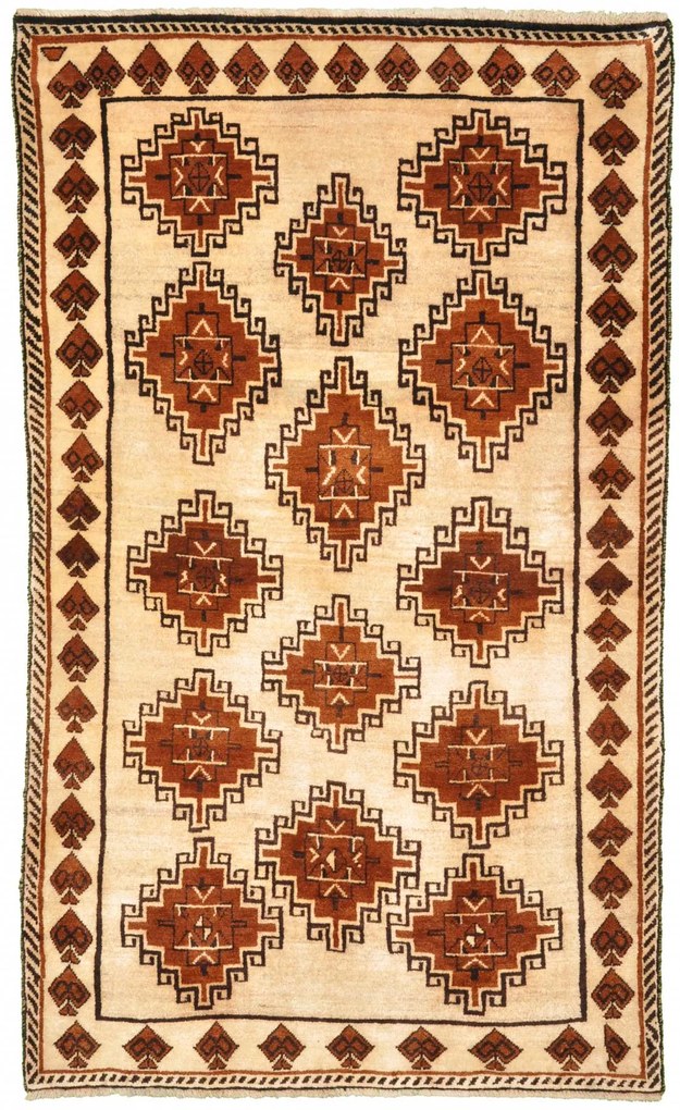 Gabbeh Tappeto 200x120 Beige (Iran) Annodato A Mano