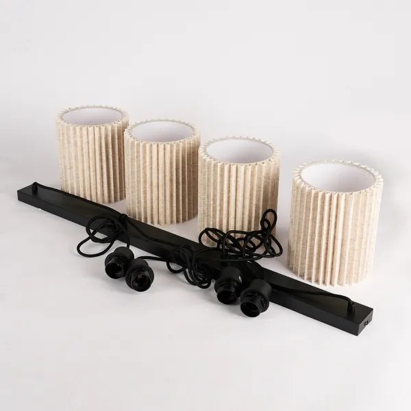Brilagi - Lampada a sospensione su cavo NORDIC WAVE 4xE27/15W/230V lino/nero