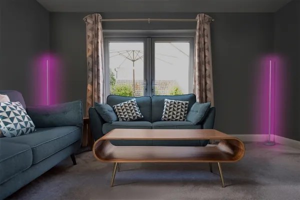 Osram - Lampada da terra LED RGBW dimmerabile SMART+ MAGIC LED/11,5W/230V argento Wi-Fi+telecomando