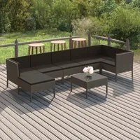 Set Divani da Giardino 8 pz con Cuscini in Polyrattan Grigio cod mxl 41964