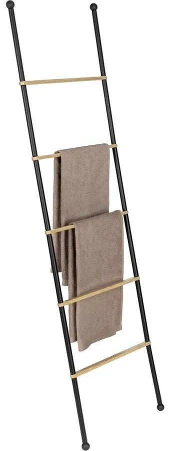 Scala decorativa in metallo nero/naturale Bambusa - Wenko